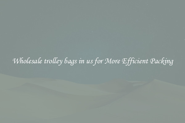 Wholesale trolley bags in us for More Efficient Packing