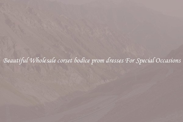 Beautiful Wholesale corset bodice prom dresses For Special Occasions