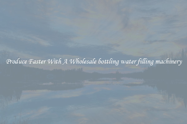Produce Faster With A Wholesale bottling water filling machinery