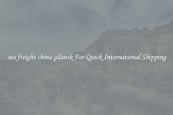 sea freight china gdansk For Quick International Shipping