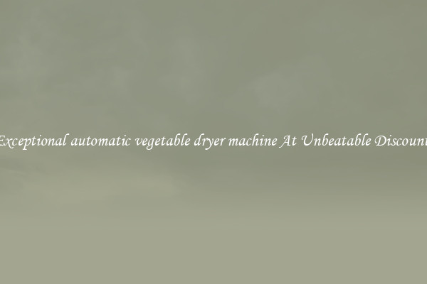 Exceptional automatic vegetable dryer machine At Unbeatable Discounts
