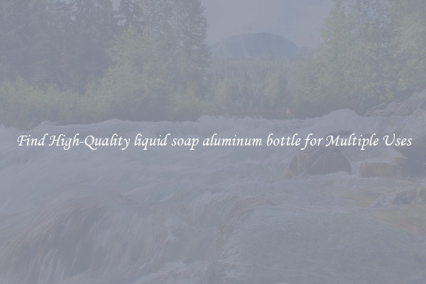 Find High-Quality liquid soap aluminum bottle for Multiple Uses