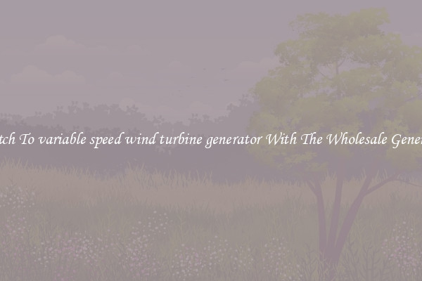 Switch To variable speed wind turbine generator With The Wholesale Generator