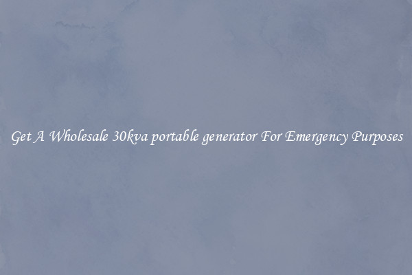 Get A Wholesale 30kva portable generator For Emergency Purposes