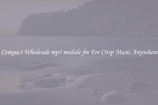 Compact Wholesale mp3 module fm For Crisp Music Anywhere
