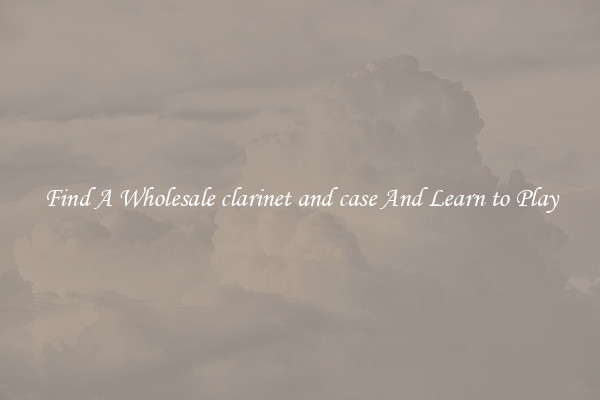 Find A Wholesale clarinet and case And Learn to Play